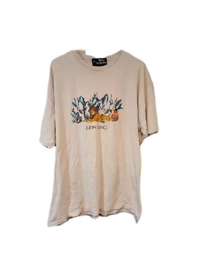 Vintage 90's Disney The Lion King Embroidered Simba Nala Movie T-Shirt LARGE XL